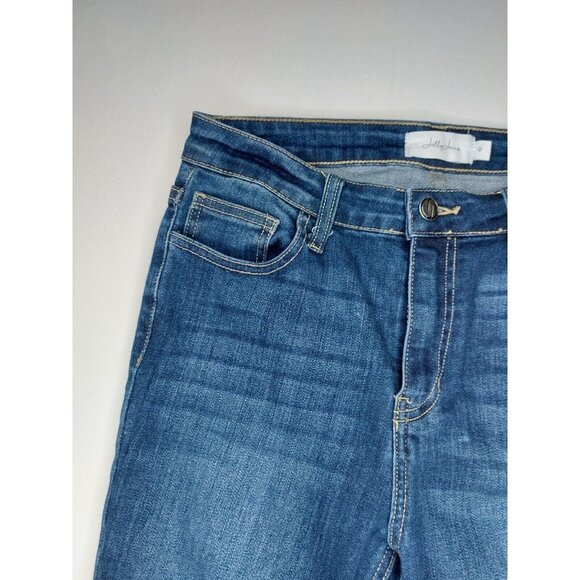 Jelly Jeans Womens Juniors Size 9 Dark Blue Distressed Denim Jeans Raw Hem - Picture 4 of 16